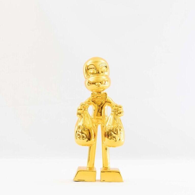 ZVG-S18052 Zevi G Art MR. MONEYBAGS chrome gold 12 inch Sculpture 2018.JPG