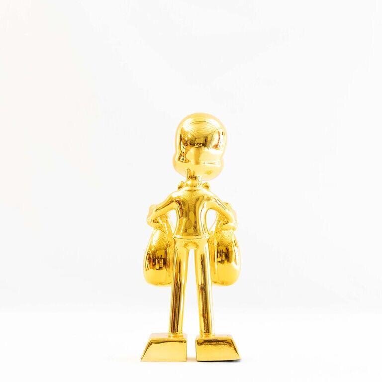 ZVG-S18052 Zevi G Art MR. MONEYBAGS chrome gold 12 inch Sculpture 2018 3.JPG