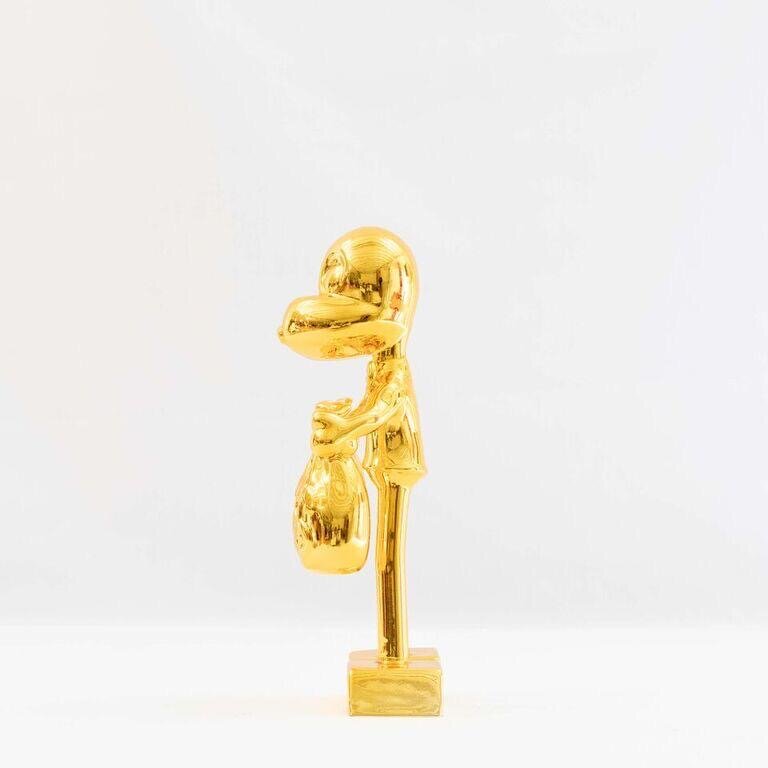 ZVG-S18052 Zevi G Art MR. MONEYBAGS chrome gold 12 inch Sculpture 2018 2.JPG