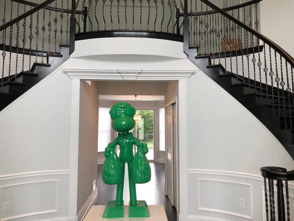 ZVG-S18050 Zevi G Art MR. MONEYBAGS green 60 inch Sculpture 2018 6.JPG