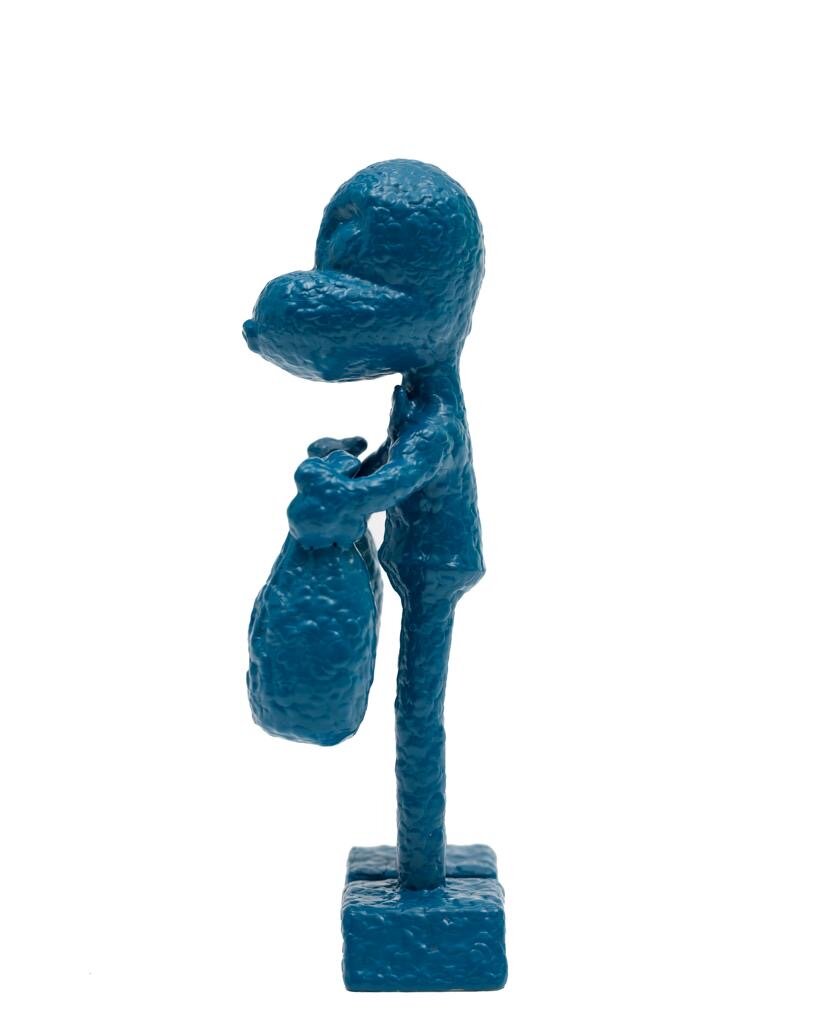 ZVG-S17020 Zevi G Art MR. MONEYBAGS blue 6 inch Sculpture 2017 3.JPG