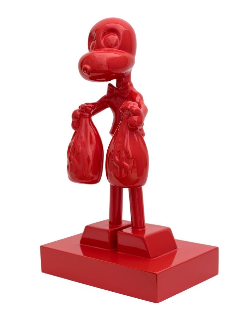 ZVG-S17016 Zevi G Art MR. MONEYBAGS JULY RED 19 inch Resin Sculptures 2017 2.JPG