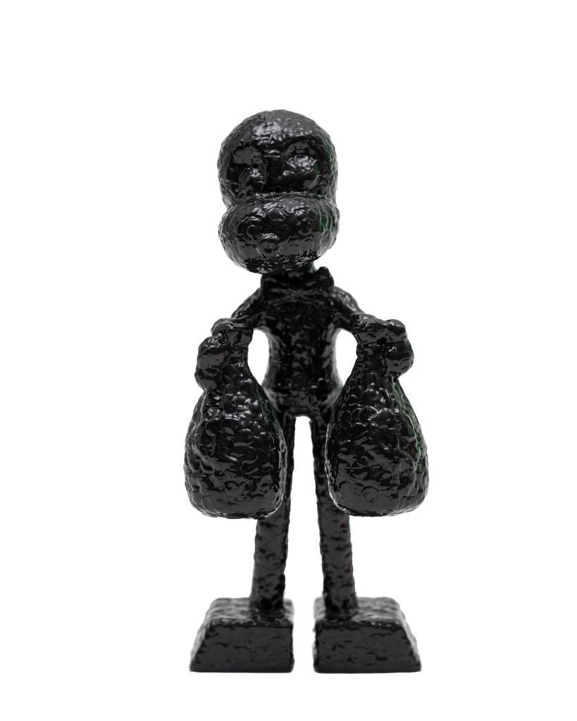 ZVG-S17022 Zevi G Art  MR. MONEYBAGS black 6 inch Sculpture 2017 .JPG