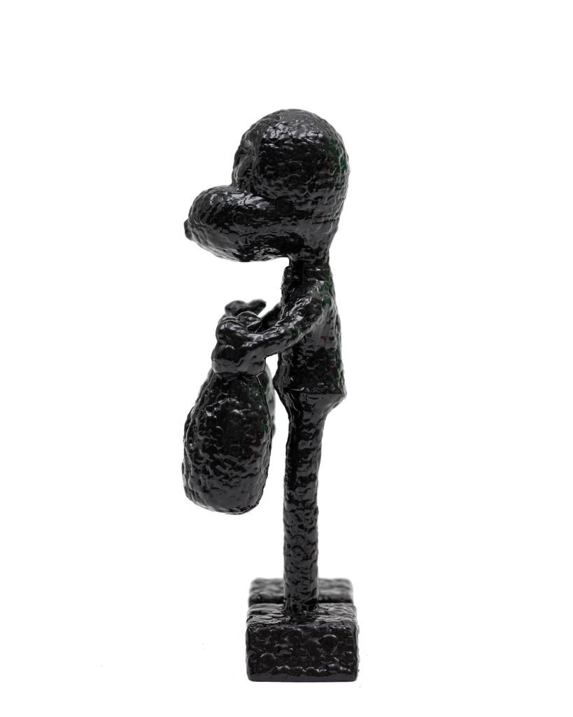 ZVG-S17022 Zevi G Art  MR. MONEYBAGS black 6 inch Sculpture 2017 2.JPG