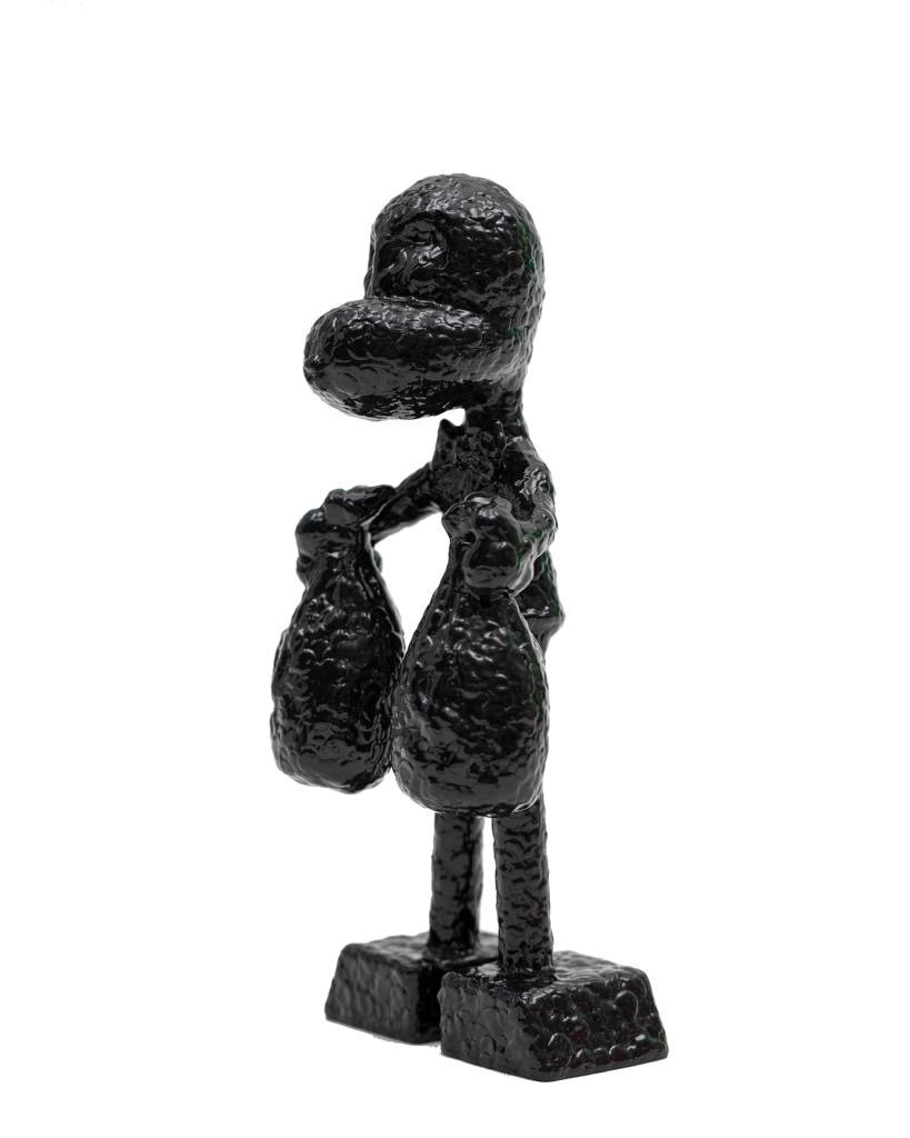 ZVG-S17022 Zevi G Art  MR. MONEYBAGS black 6 inch Sculpture 2017 3.JPG