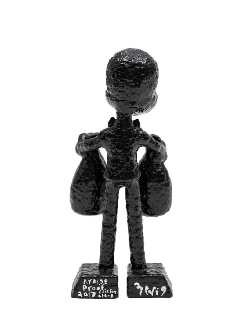 ZVG-S17022 Zevi G Art  MR. MONEYBAGS black 6 inch Sculpture 2017 4.JPG