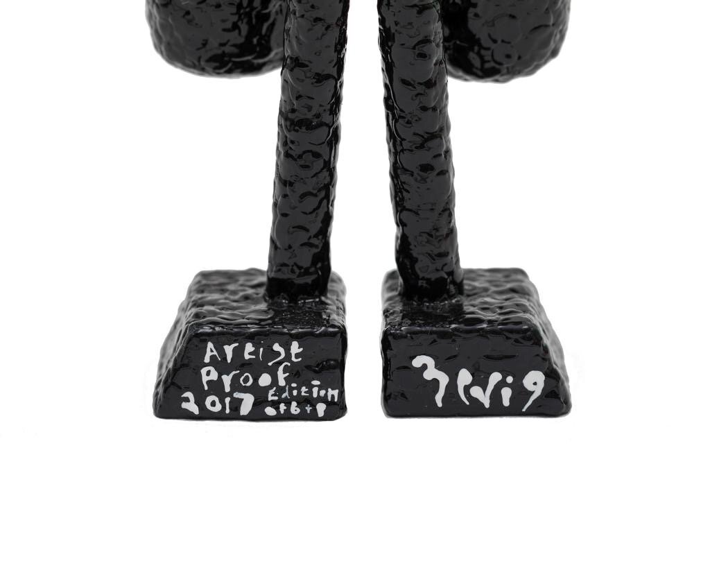 ZVG-S17022 Zevi G Art  MR. MONEYBAGS black 6 inch Sculpture 2017 5.JPG