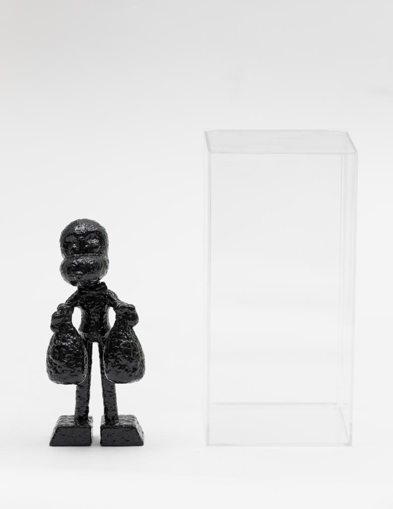 ZVG-S17022 Zevi G Art  MR. MONEYBAGS black 6 inch Sculpture 2017 6.JPG
