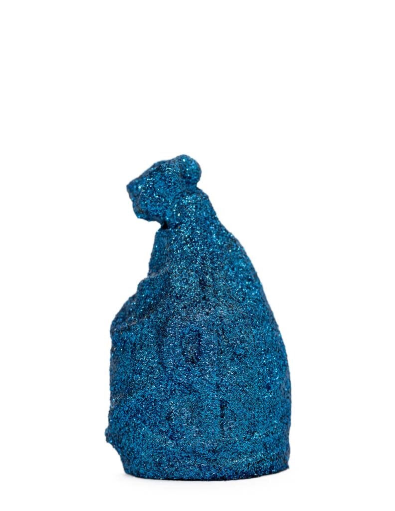 ZVG-S17036 Zevi G Art SECURE THE BAG blue 3 inch miniature Sculpture 2017.JPG