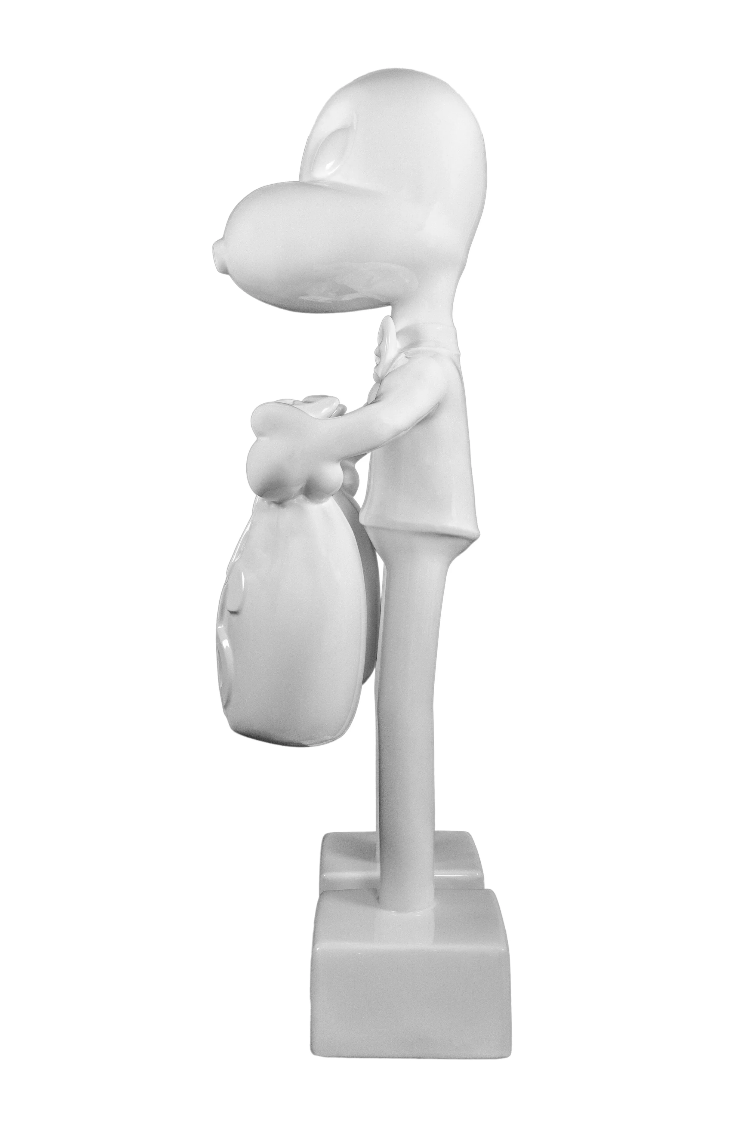 ZVG-S18058 Zevi G Art MR. MONEYBAGS White 26 INCH ALUMINUM SCULPTURE 2018 4.jpg