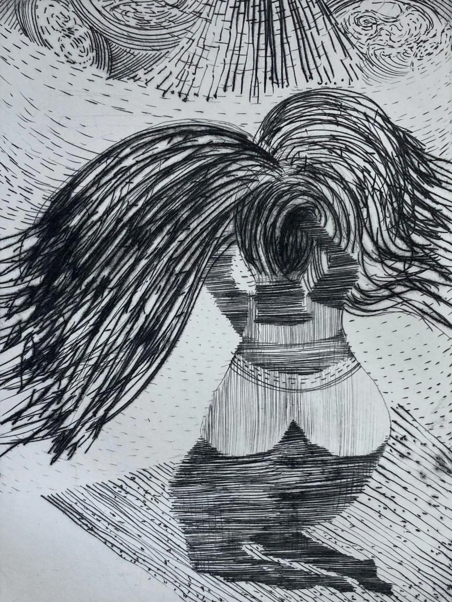 &ldquo;Before Her Calling&rdquo; Drypoint on Hahnemuhle

#printmaking #drypoint #nontoxicprintmaking