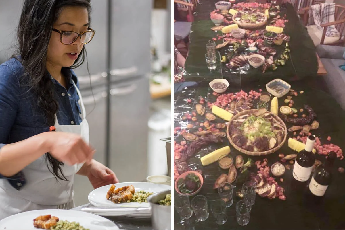 ELLIE TIGLAO AT A PAMANGAN POP-UP IN 2016. / PHOTO BY NABEELA VEGA PROVIDED / A kamayan feast. / Photo by Mea Johnson via Facebook