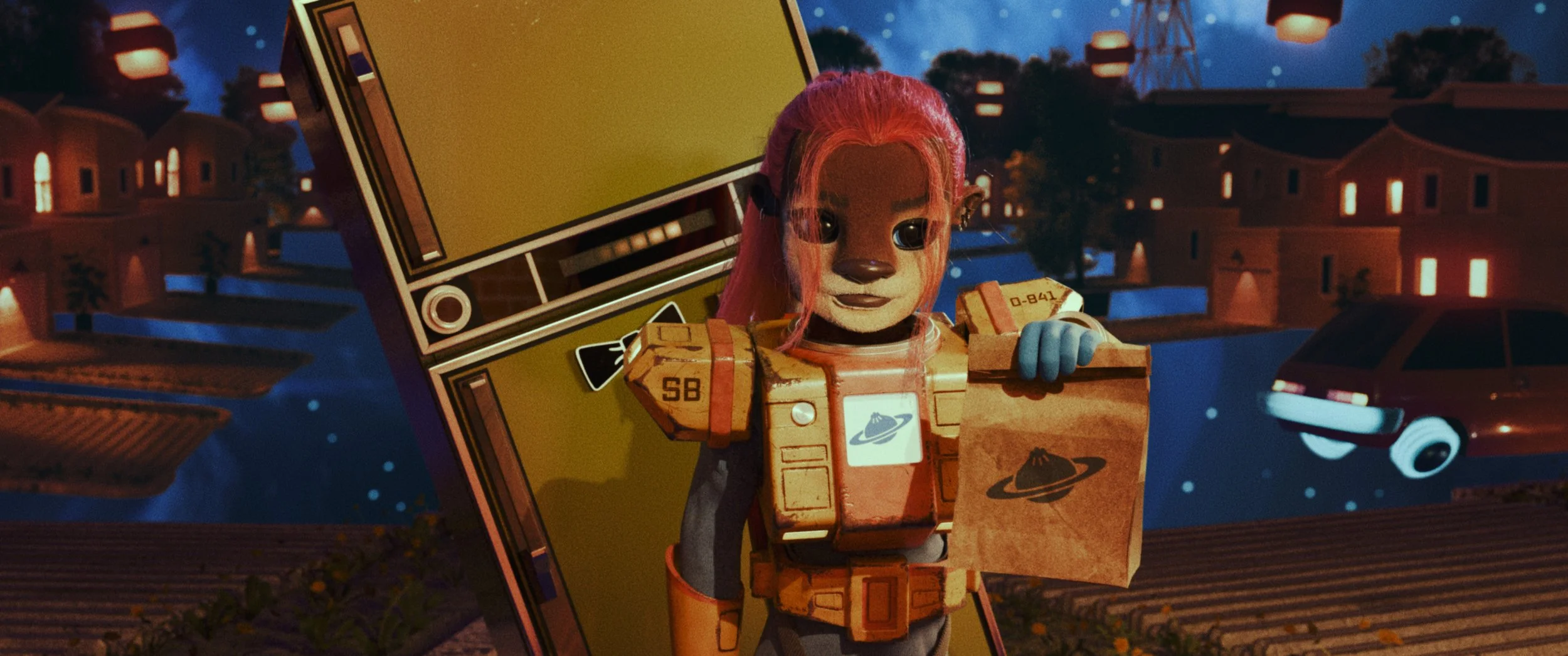  Taro Otter and Iso Butterfridge make a delivery. 