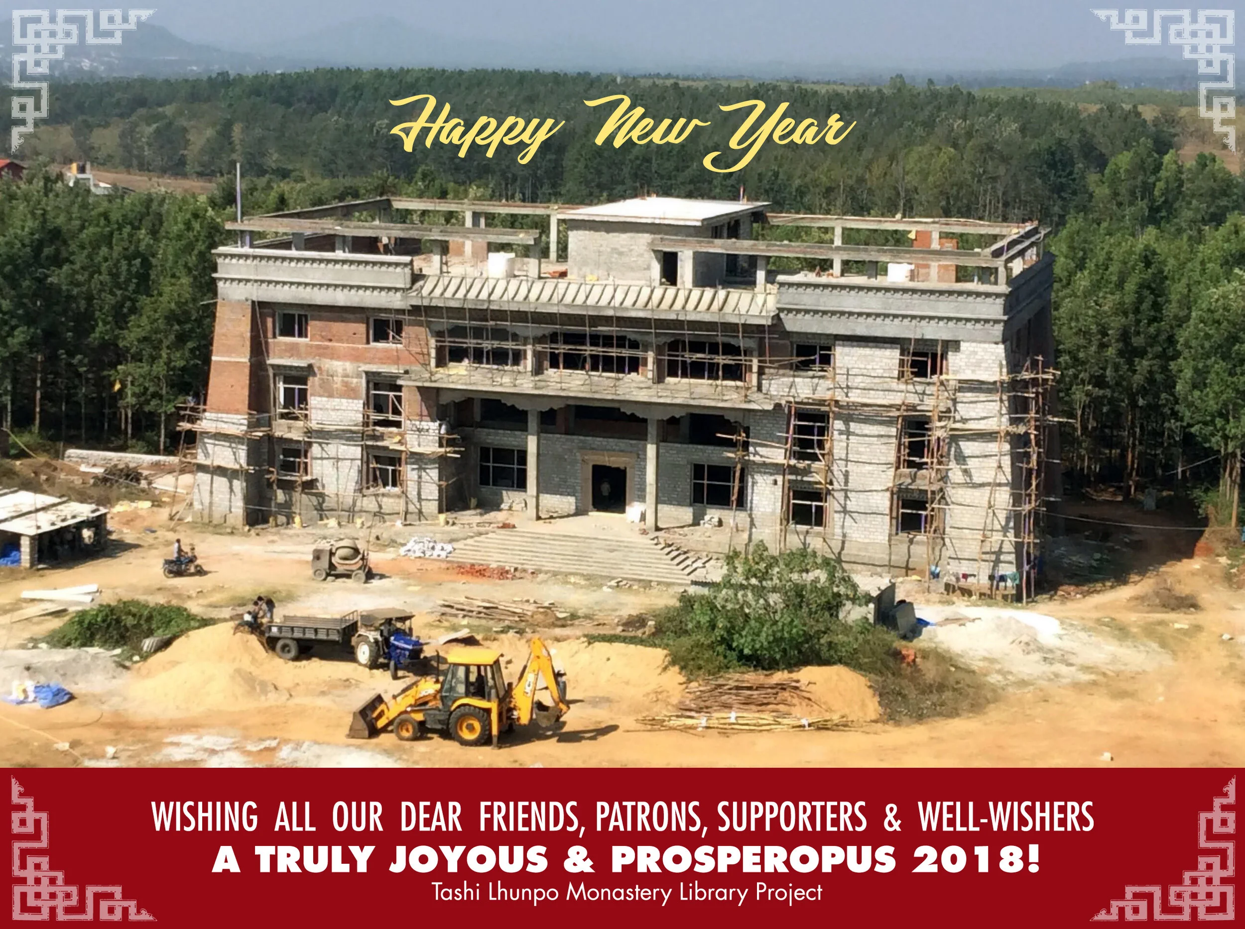 The new state-of-the-art Library Building at Tashi Lhunpo Monastery in Exile, Bylakuppe, South India.