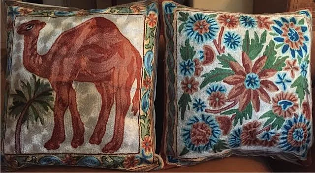 Embroidered pillows from Ladakh