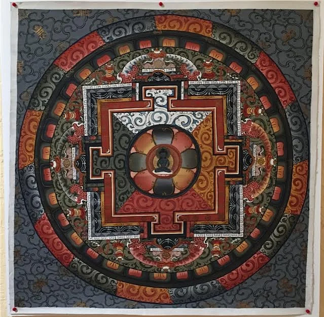 Mandala painting on canvas, 16" x 16", unframed