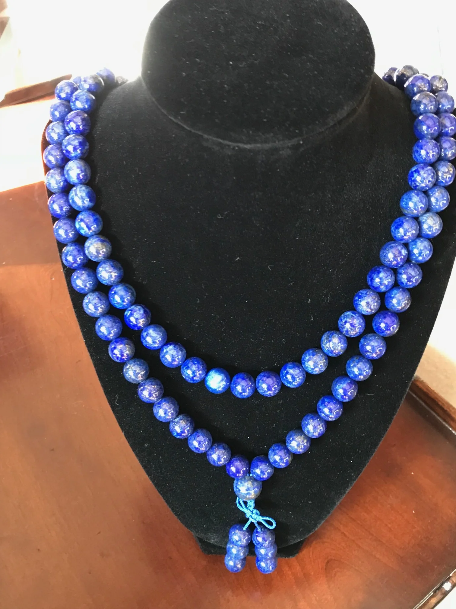 Lapis Lazuli mala necklace, 5mm stones