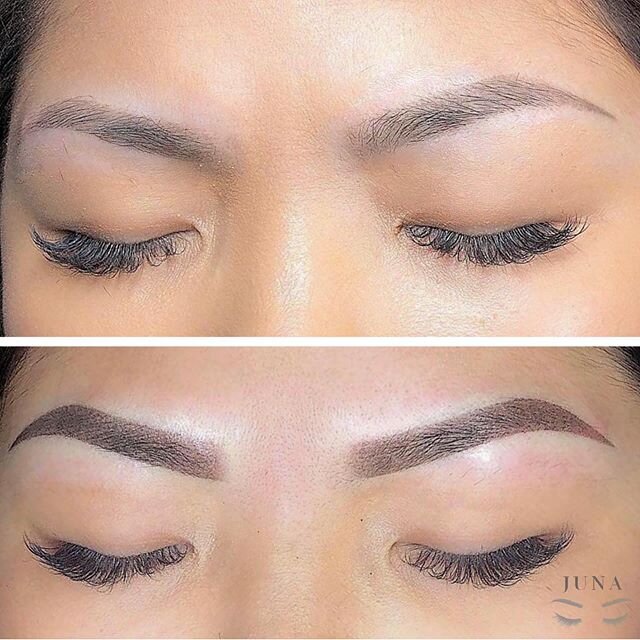 Look at this stunning before touch up and after touch up! By Tracy! 😍😍 &bull; &bull;
&bull;
&bull;
For inquiries or appointments please email Rittenhouse@junabeautyspa.com or 
call (267) 831-2084
Sunday-Monday 10-5
Tuesday- Friday 10-7 
Saturday 9-