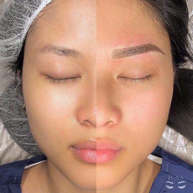 Beautiful comparison of a before &amp; after Ombr&eacute; Brows by Tracy! 😍😍😍 &bull; &bull;
&bull;
&bull;
For inquiries or appointments please email Rittenhouse@junabeautyspa.com or 
call (267) 831-2084
Sunday-Monday 10-5
Tuesday- Friday 10-7 
Sat