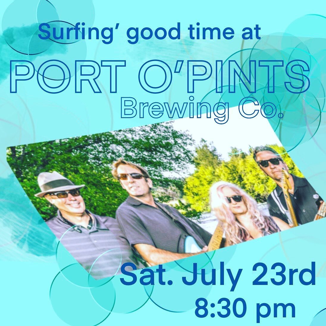 Reverberays will be hanging ten at the coast on Sat. July 23rd @portopintsbrewing! Show starts at 8:30 so please join us for a surf-rockin good time! #surfinsummer #rockinvibes #tonsofreverb #thebestbeersintheworld