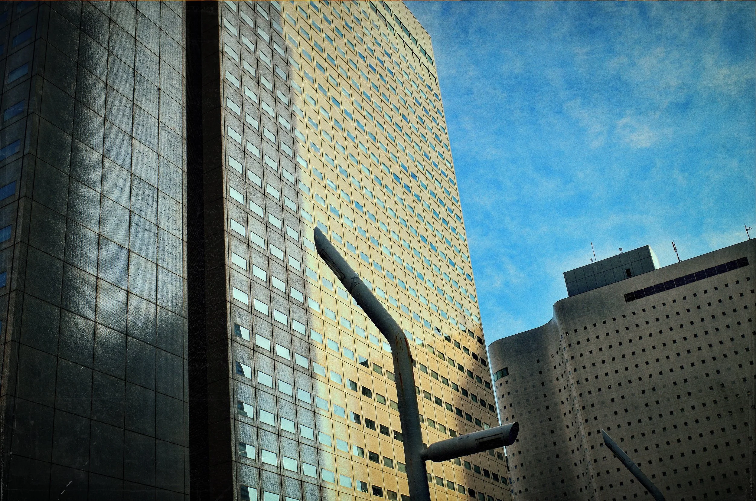 "BLUE-GREY HALFCUT: VERTICAL"