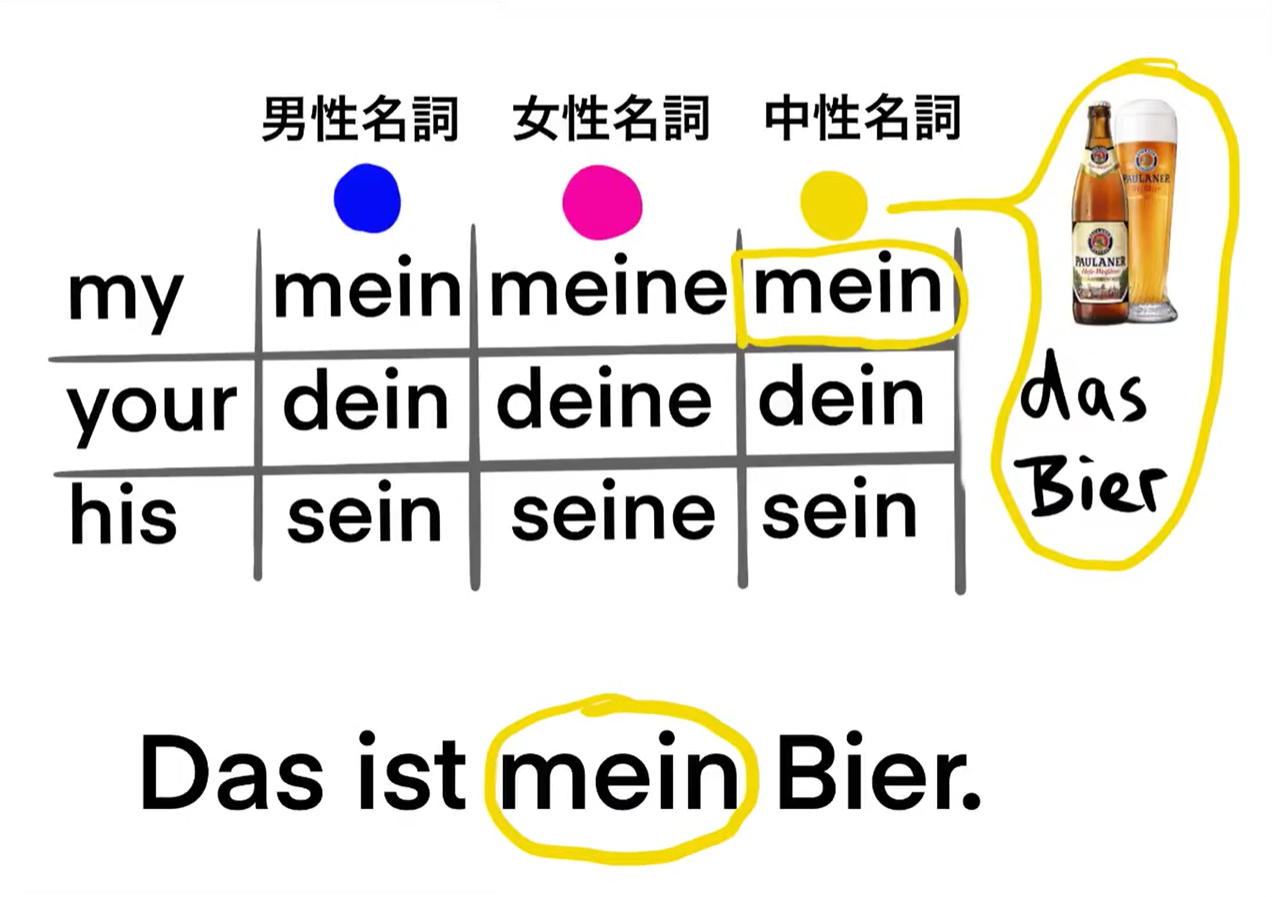 Mein Dein Sein ドイツ語の文法を覚えてみよう ドイツ語の男性 女性 中性名詞をもっと楽しく勉強しましょう German In Tokyo