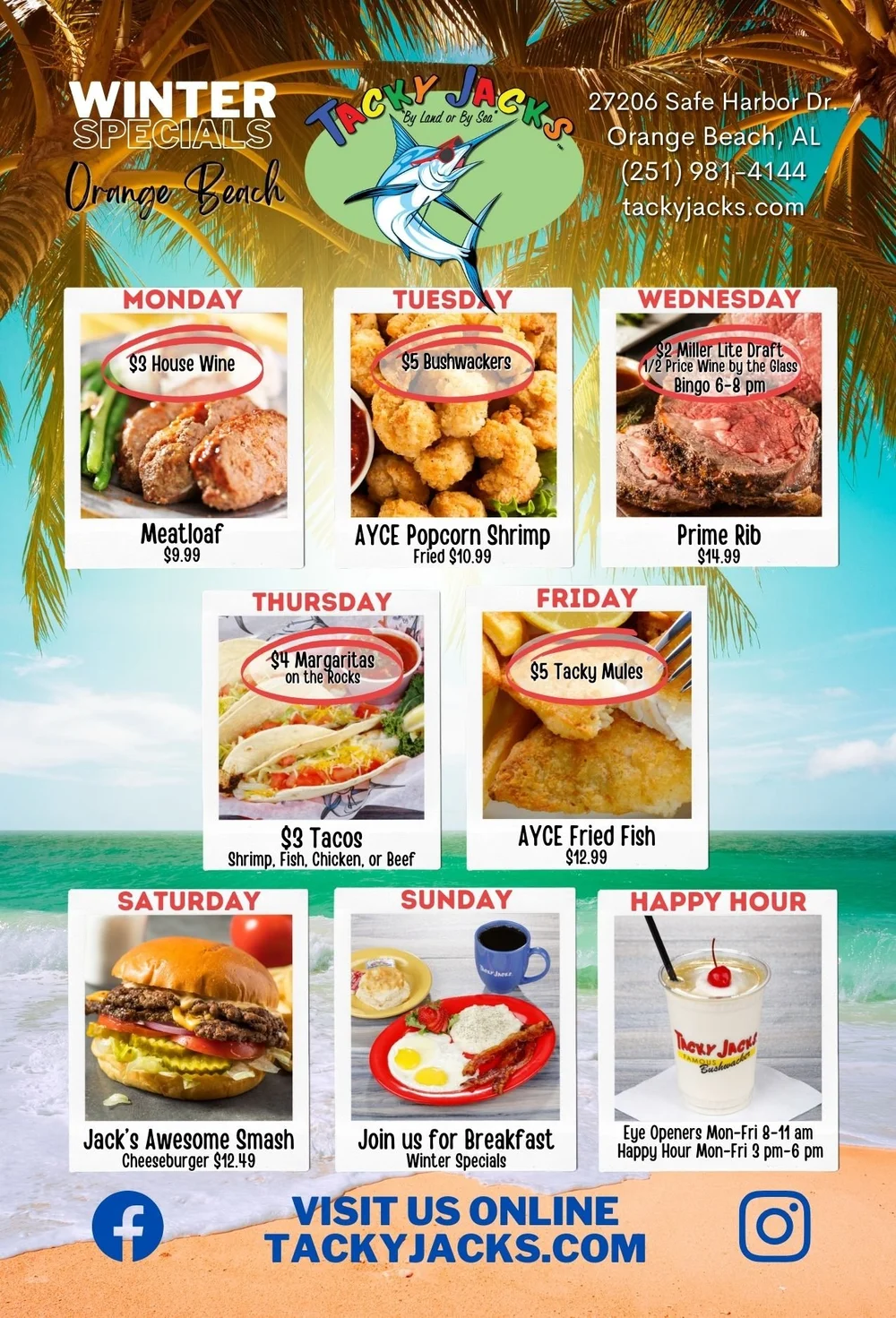 Locations Orange Beach — Tacky Jacks Seafood Restaurant and Tavern