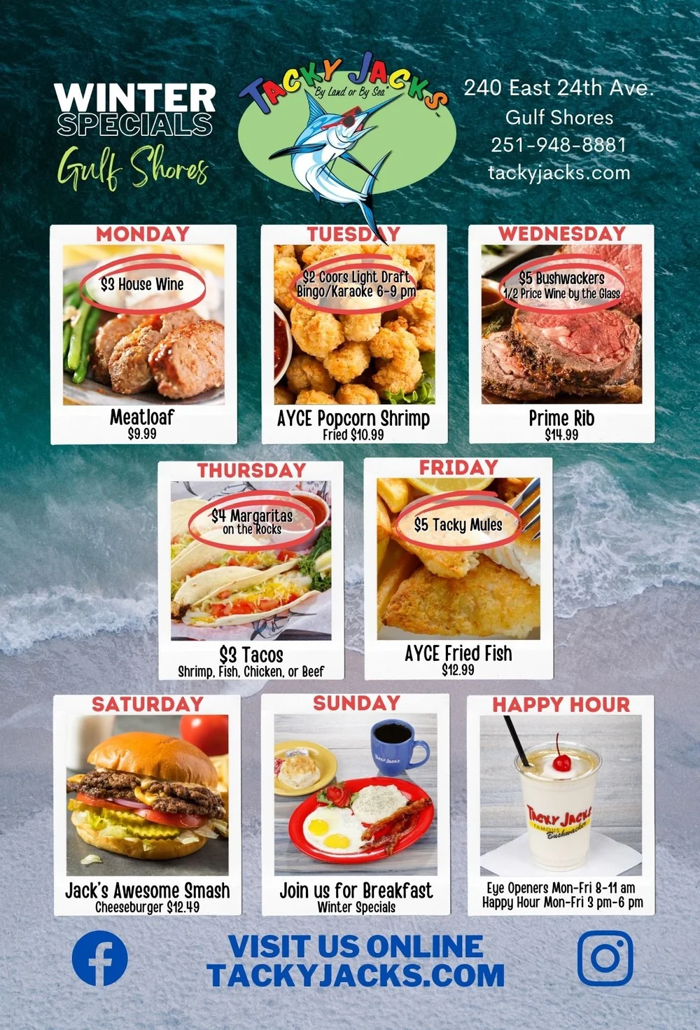 Locations Gulf Shores — Tacky Jacks Seafood Restaurant and Tavern