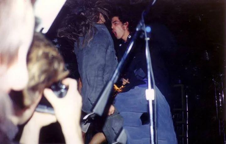 Shooting Pearl Jam's first public appearance at CBGB's, New York 1990