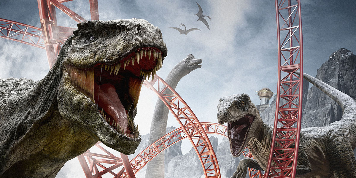Detail of CGI heavy campaign shot for IMG Worlds of Adventure, Dubai