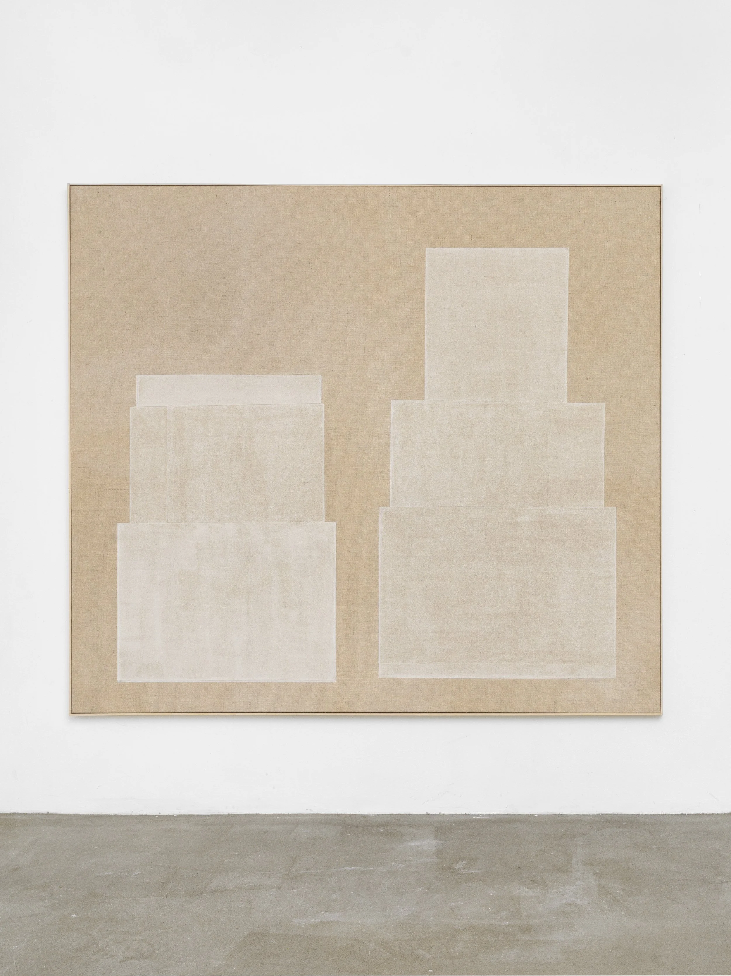 Famiglia I 2020 paper on white washed jute 170 x 190 cm