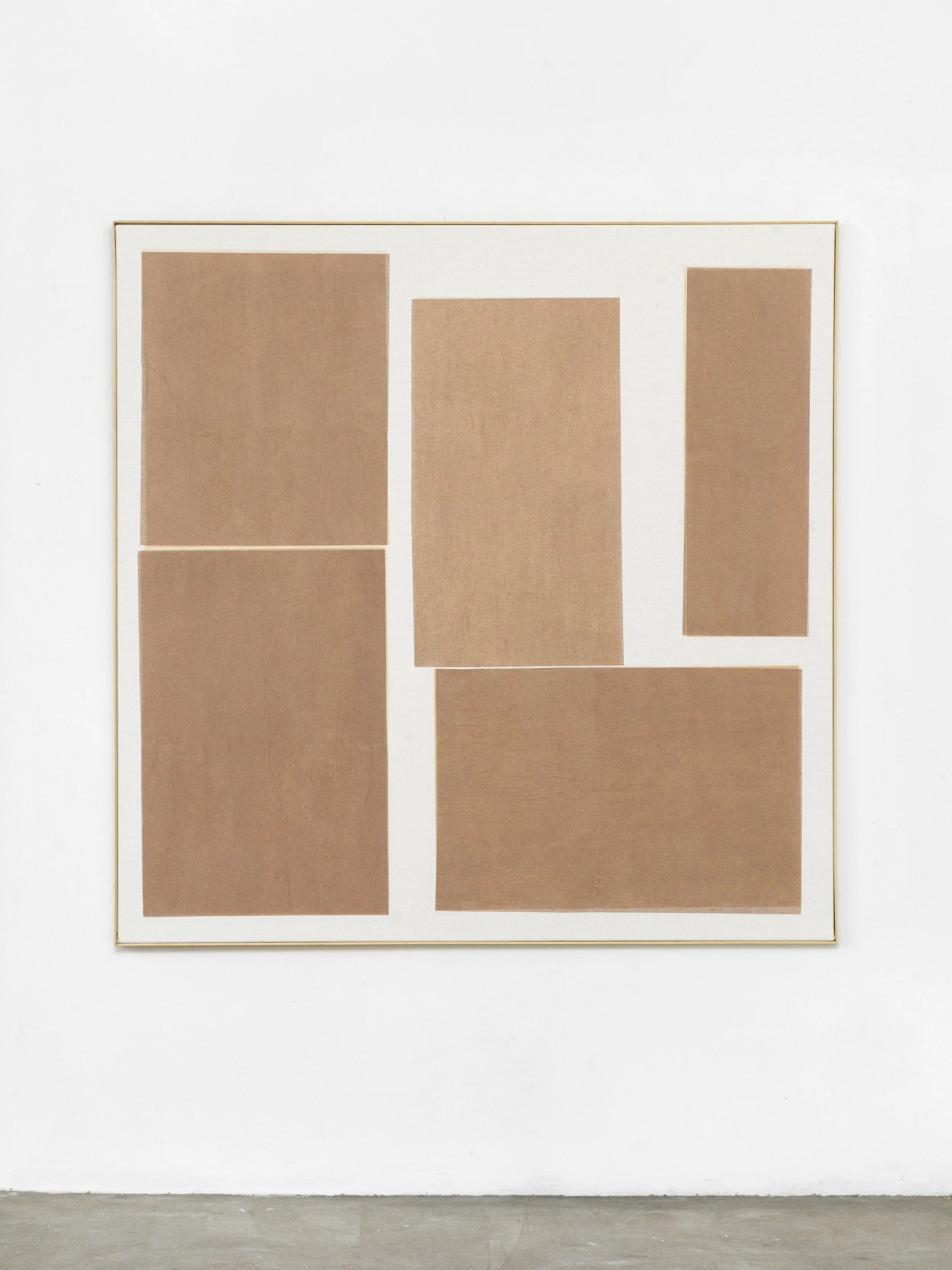 Famiglia  V  (2020) paper on primed jute  150 x 150 cm