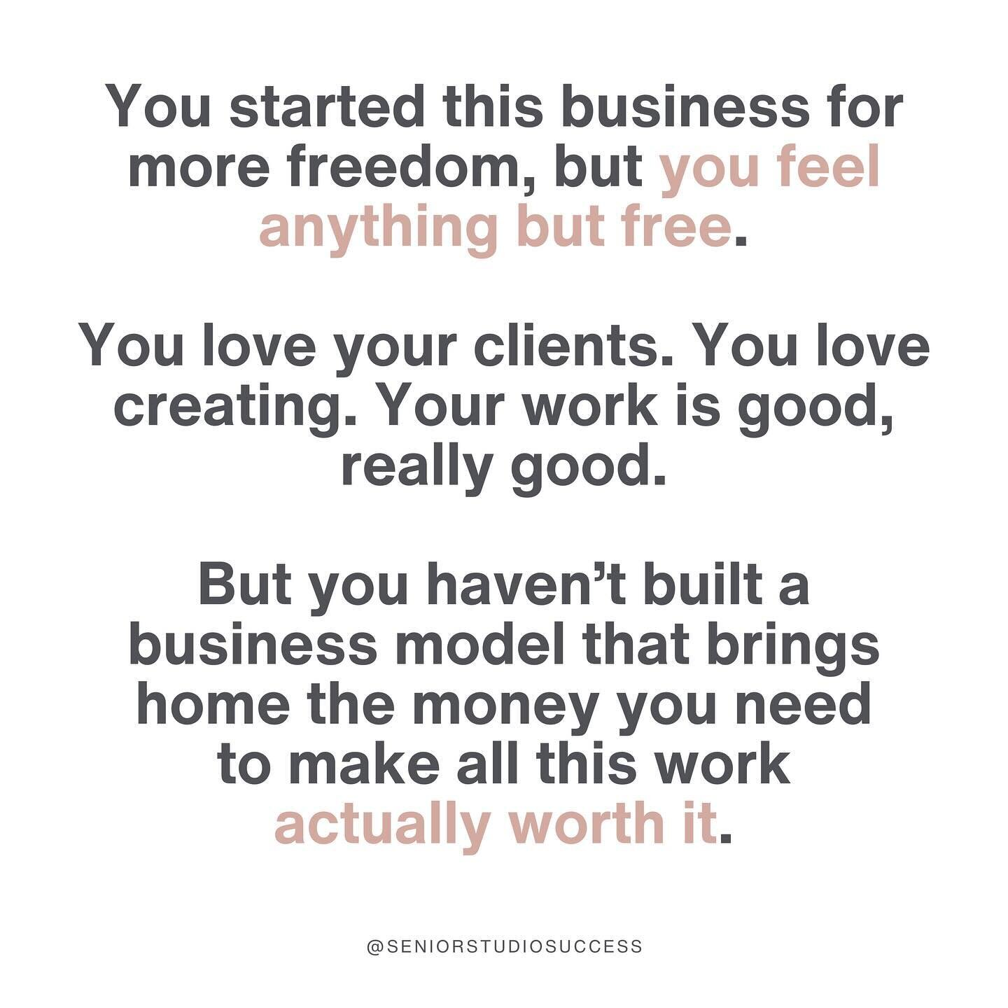 If business isn&rsquo;t quite what you thought it would be, it&rsquo;s time to make a decision. Do you want another year like the last one? Or do you want to create what you actually had in mind when you started this thing?

Business is about freedom