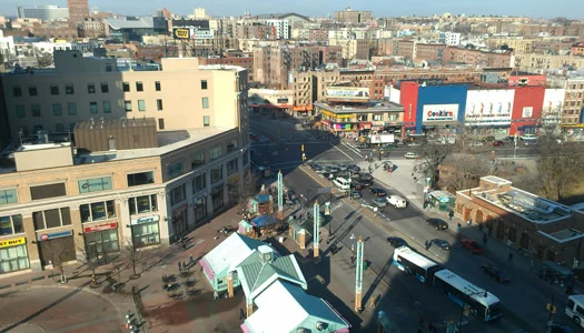 Fordham Road and Webster Avenue in the Bronx. Fordham Road is the third largest retail corridor in New York City while the Bronx remains the poorest urban county in the country. Photo by Yorman Nunez.