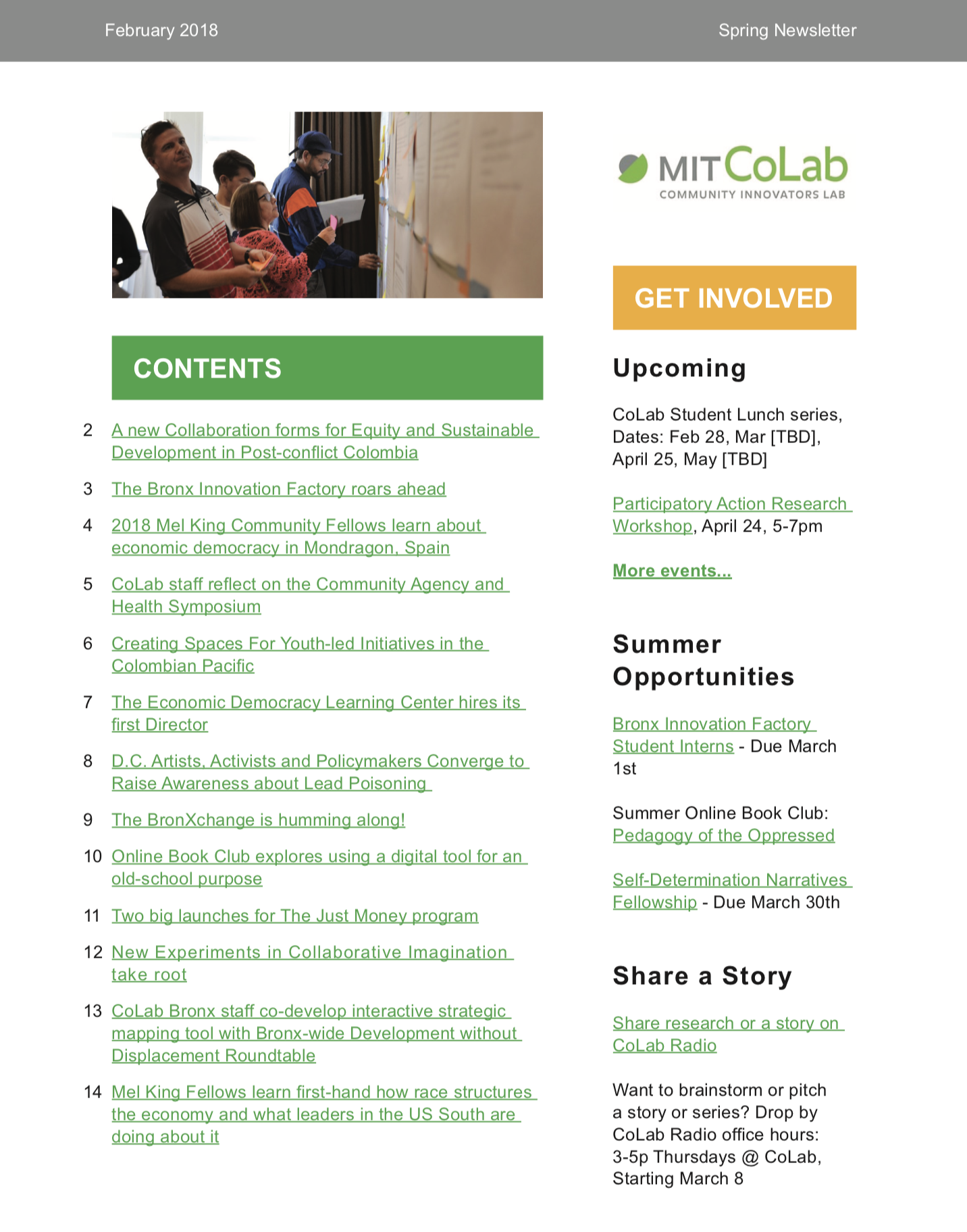 Spring 2018 Newsletter