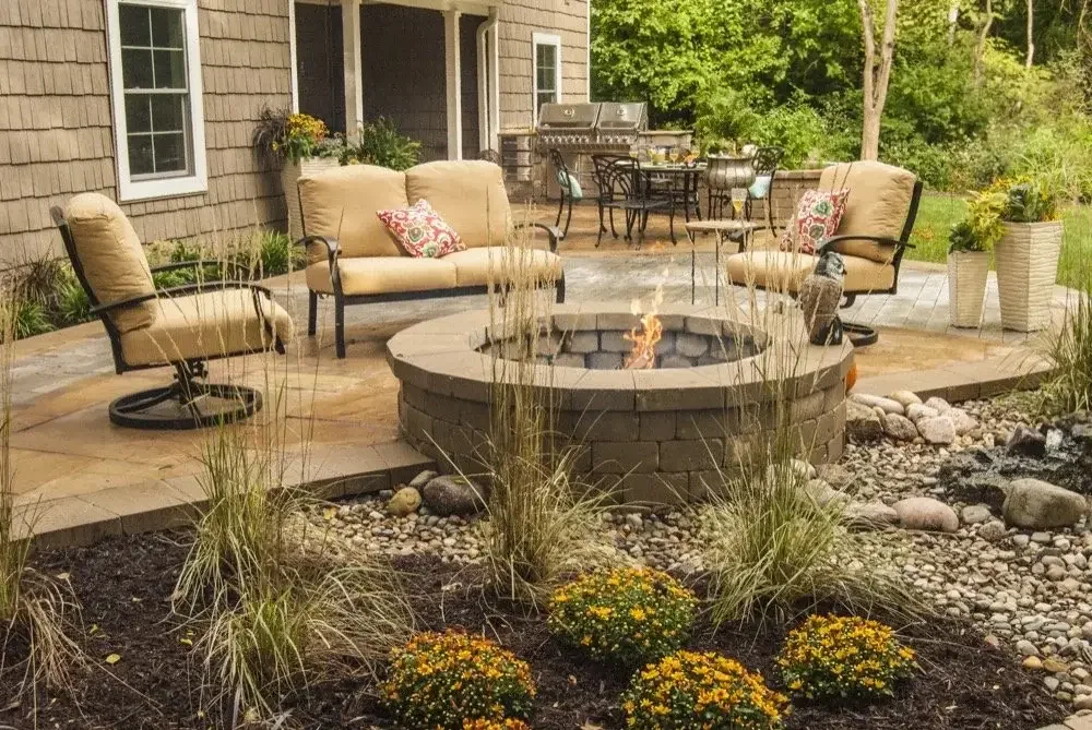 Outdoor fire feature by Green View, Central Illinois