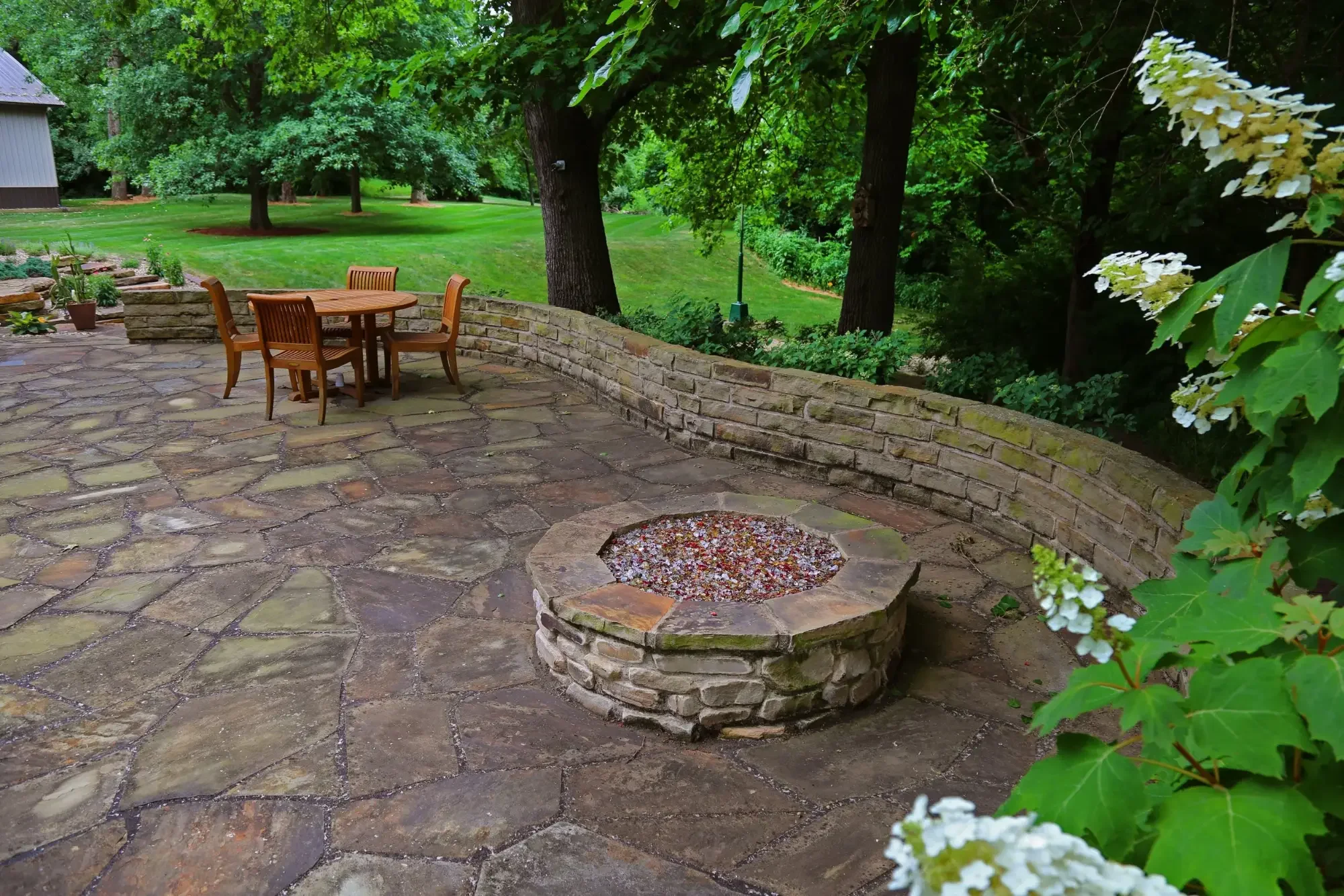 Natural stone patio by Green View, Central Illinois