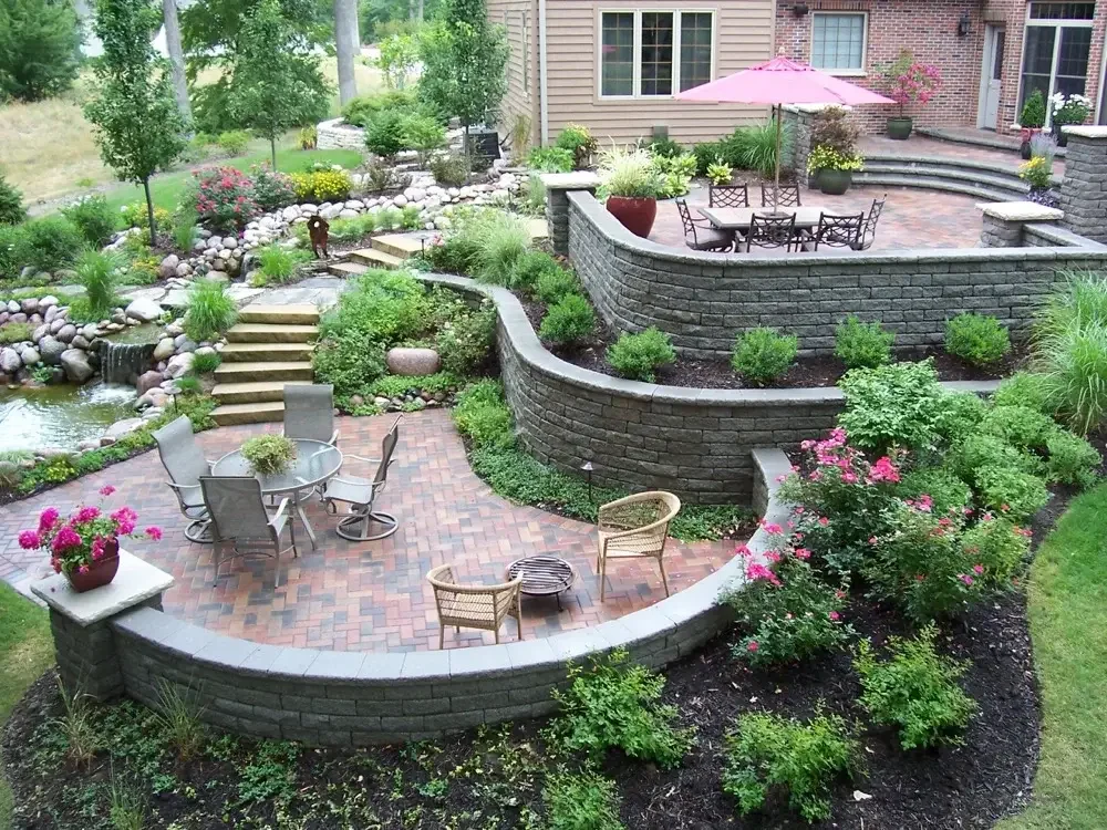Retaining wall design and installation by Green View in Peoria, Illinois