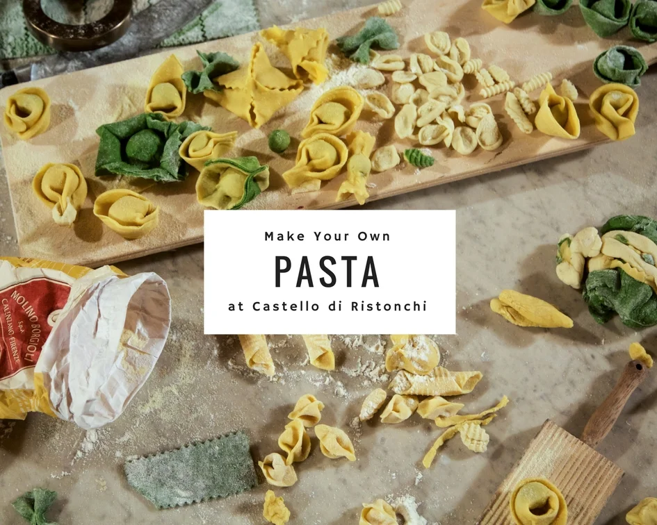 Pasta Class There's no better setting to learn how to make authentic, fresh Italian pasta, with or without eggs, in different shapes and sizes. Our pasta-making class is a fun, creative and delicious way to become an Italian pasta expert! Come learn all there is to know about making fresh pasta. You will knead, cut, roll and fill ravioli, tagliatelle, tagliolini or other varieties. This class provides a hands-on pasta-making experience with our professional chef. Preparation of 2 different pasta dishes, an appetizer and dessert. A delicious meal of prepared dishes together with wine and water. Tasting of local wine and food products. Class duration: 3 hours plus time for lunch - Approx. 4 hours Pricing: Groups of 3-5: 100€ per person Groups of 6-10: 85€ per person Half price for children ages 3-12. This class is highly recommended for families with children.
