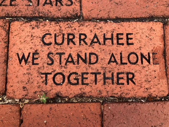 Brick pavers outside the Currahee Military Museum