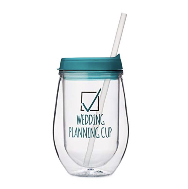Wedding Planning Cup - Weddings and wine go together like you and your partner! So sip chardonYAY from the straw of this wedding planning cup while you check things off your to do list as the big day approaches.