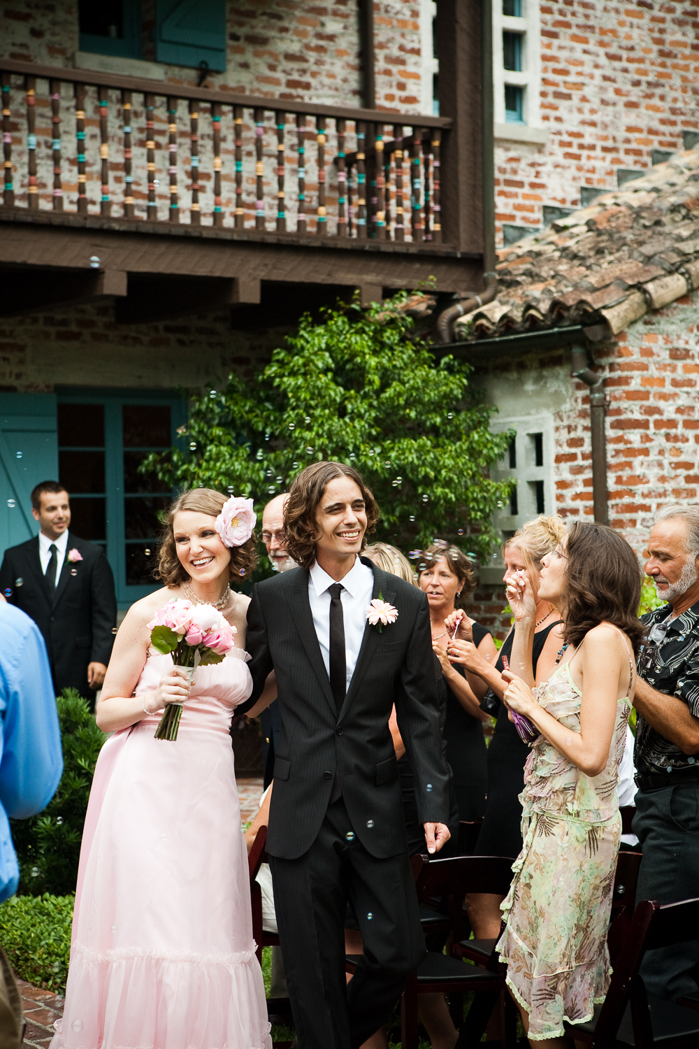  Vintage pink wedding dress at Casa Feliz wedding, Winter Park, Florida
 