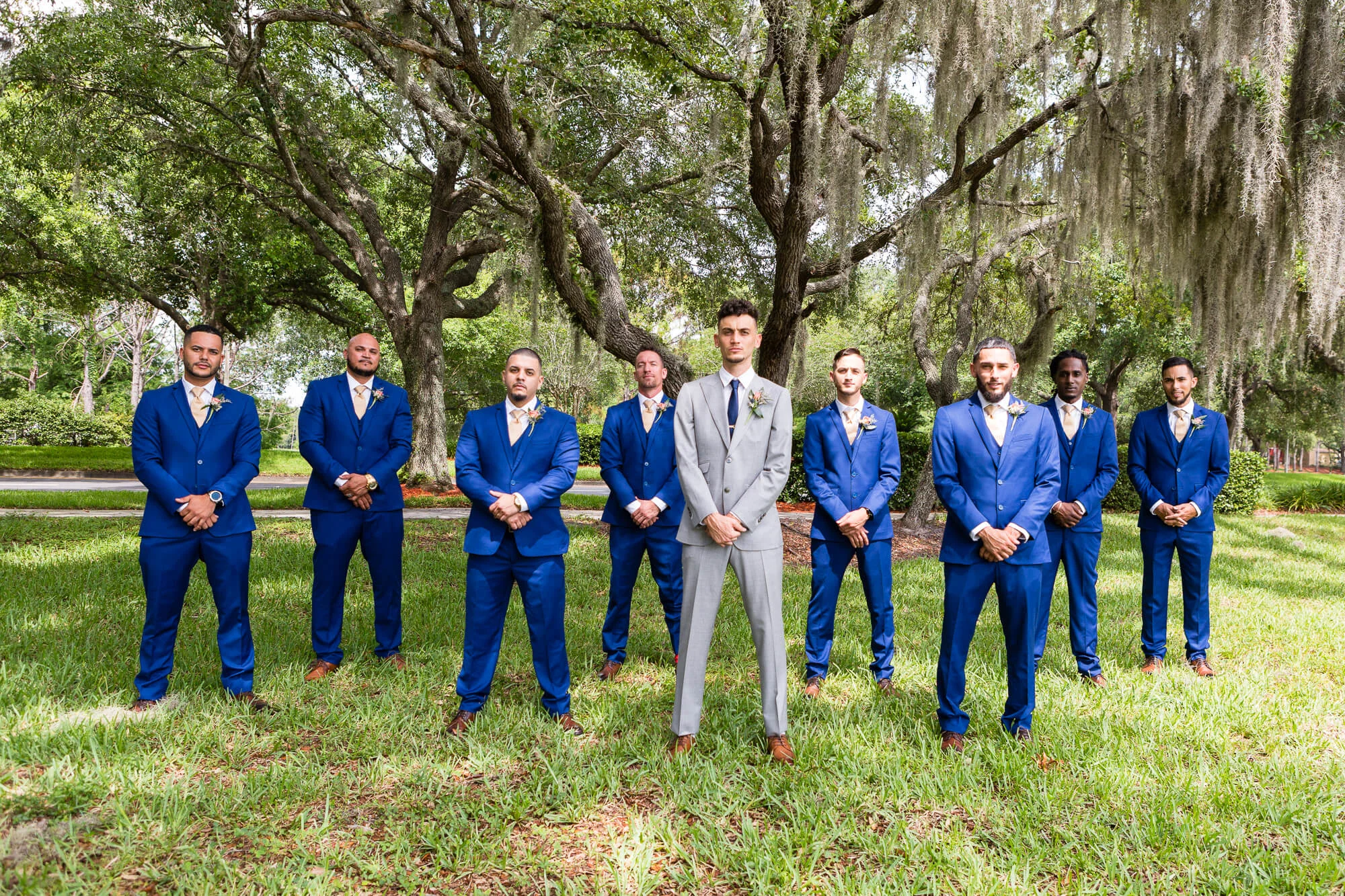 The royal blue and gold wedding of Jessica and Bruce at Noah's Event Venue in Lake Mary, Florida
