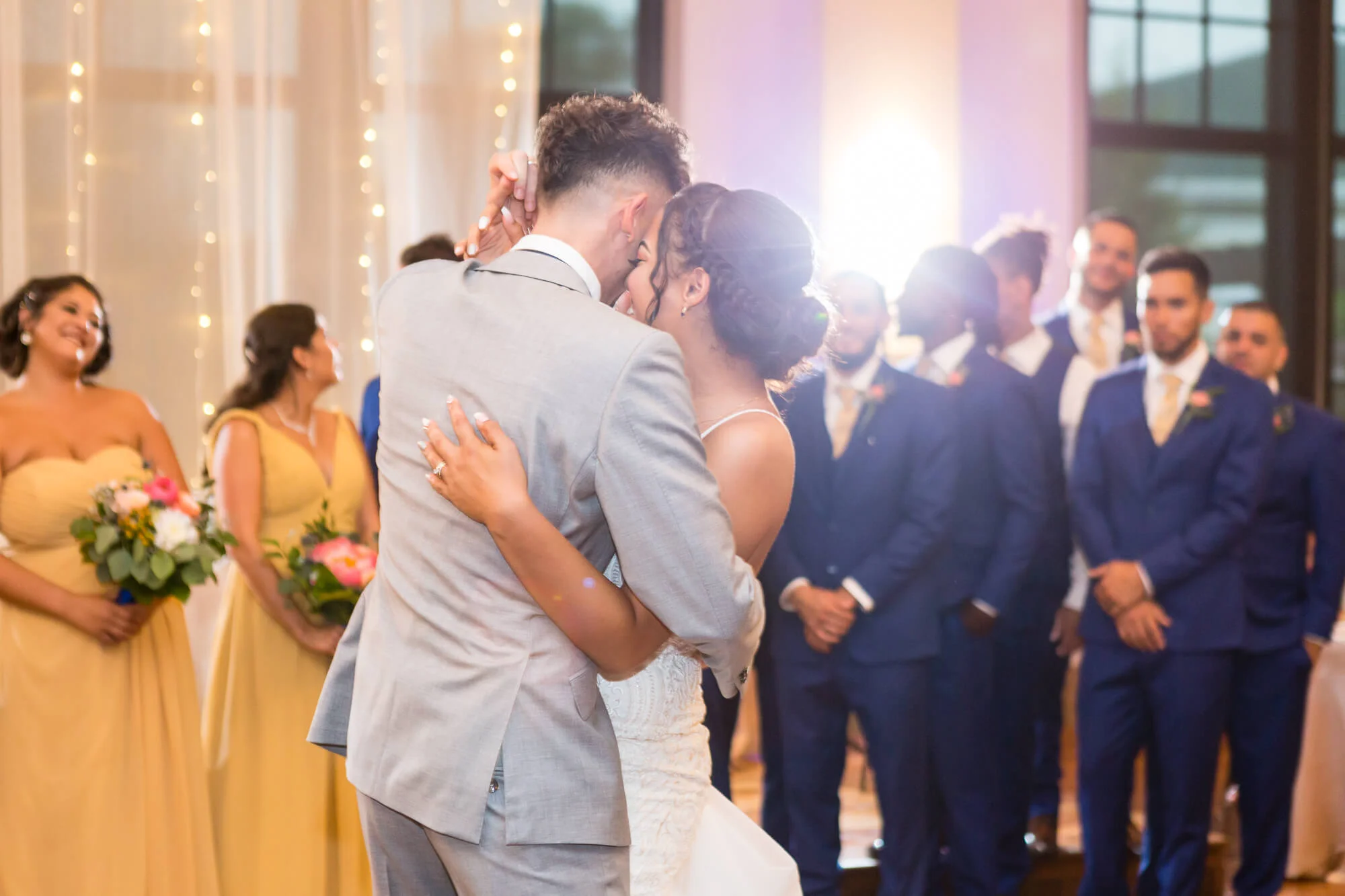 The royal blue and gold wedding of Jessica and Bruce at Noah's Event Venue in Lake Mary, Florida