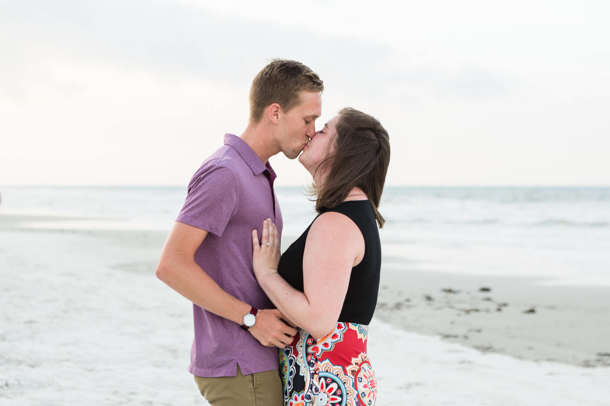 Joe proposing to Emily on Florida's New Smyrna Beach