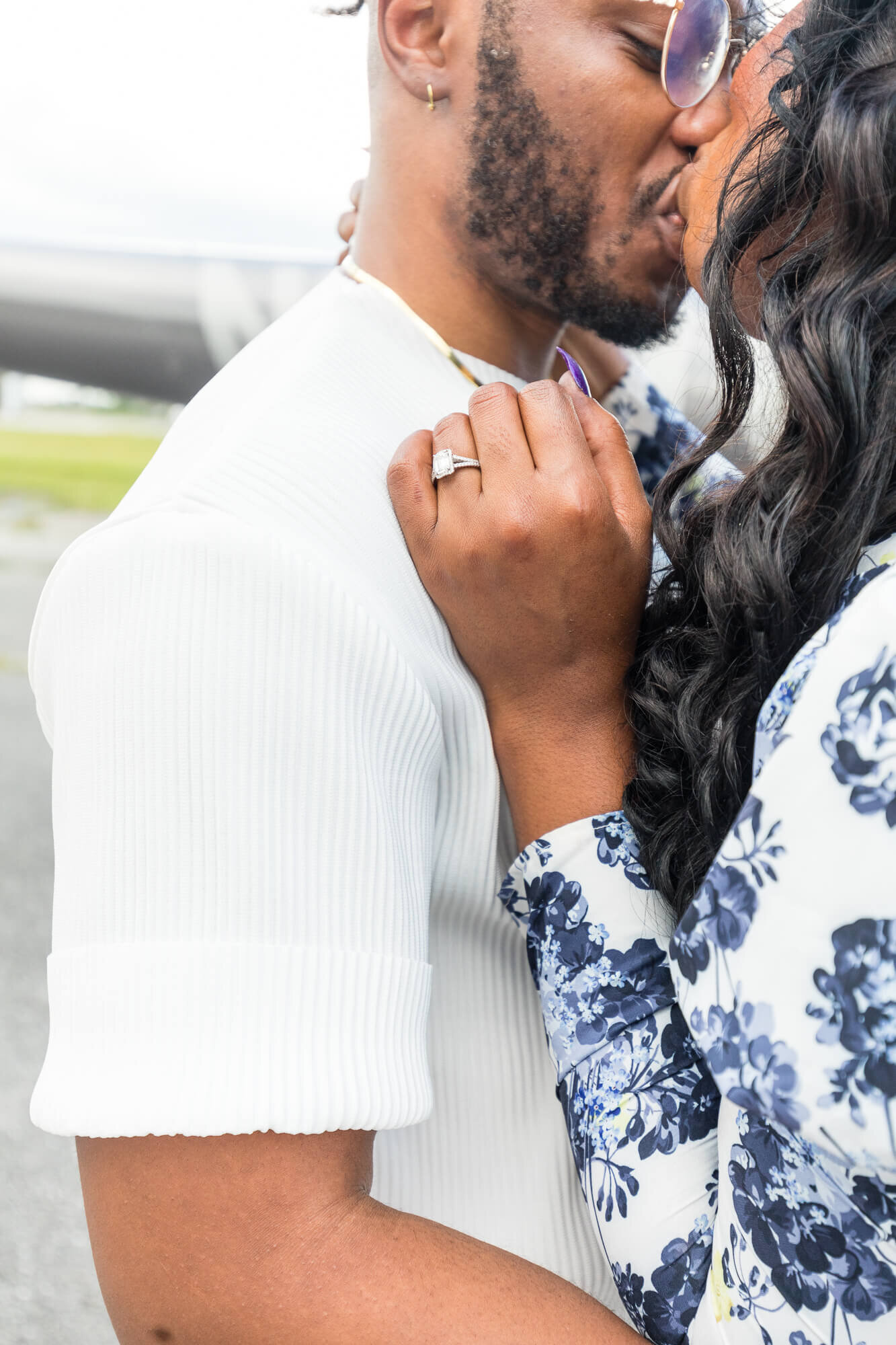  Daniel pops the question to Nia in front of a helicopter at Kissimmee, Florida's MaxFlight helicopters 