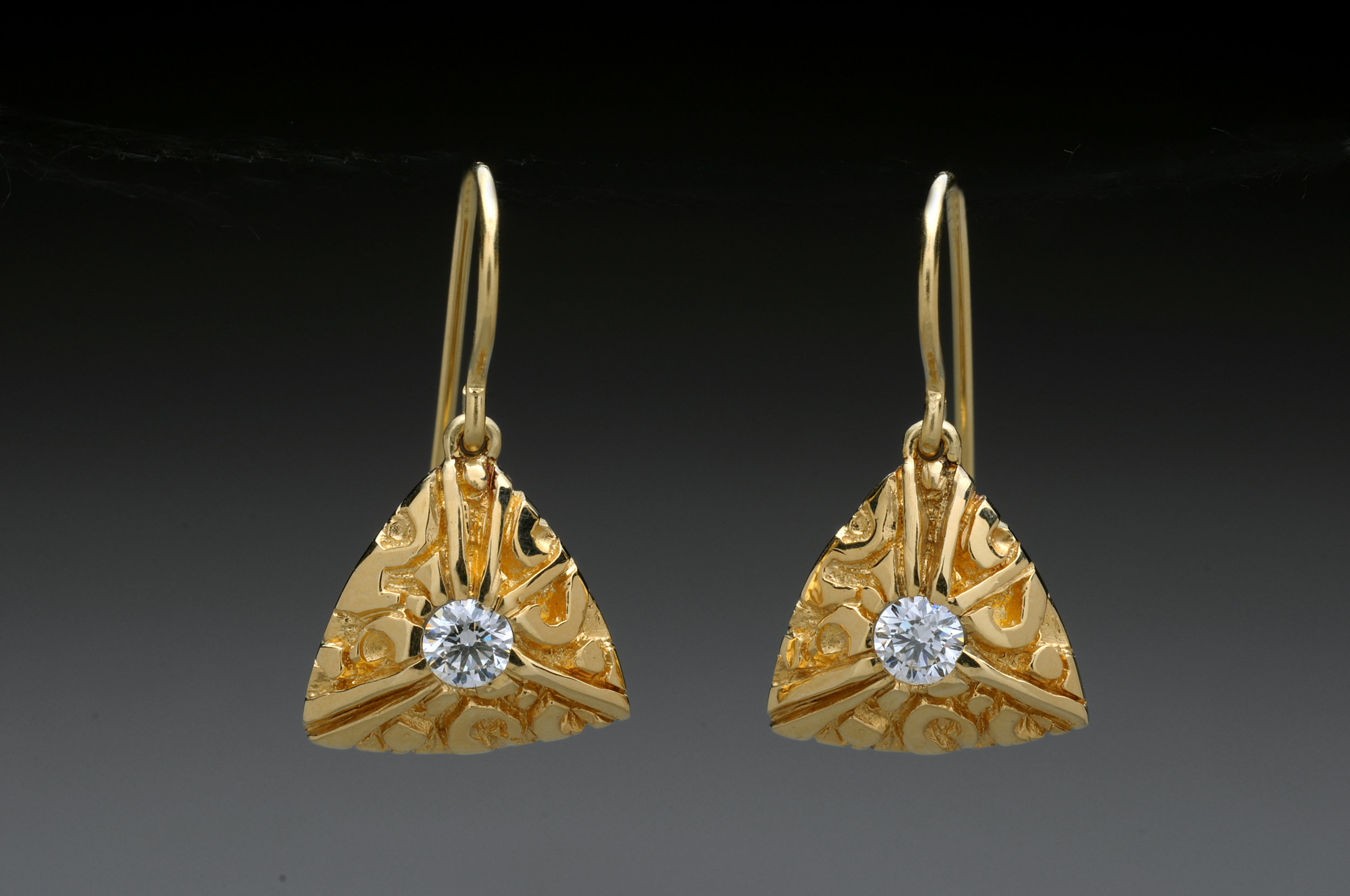 Diamond Triangle Earrings