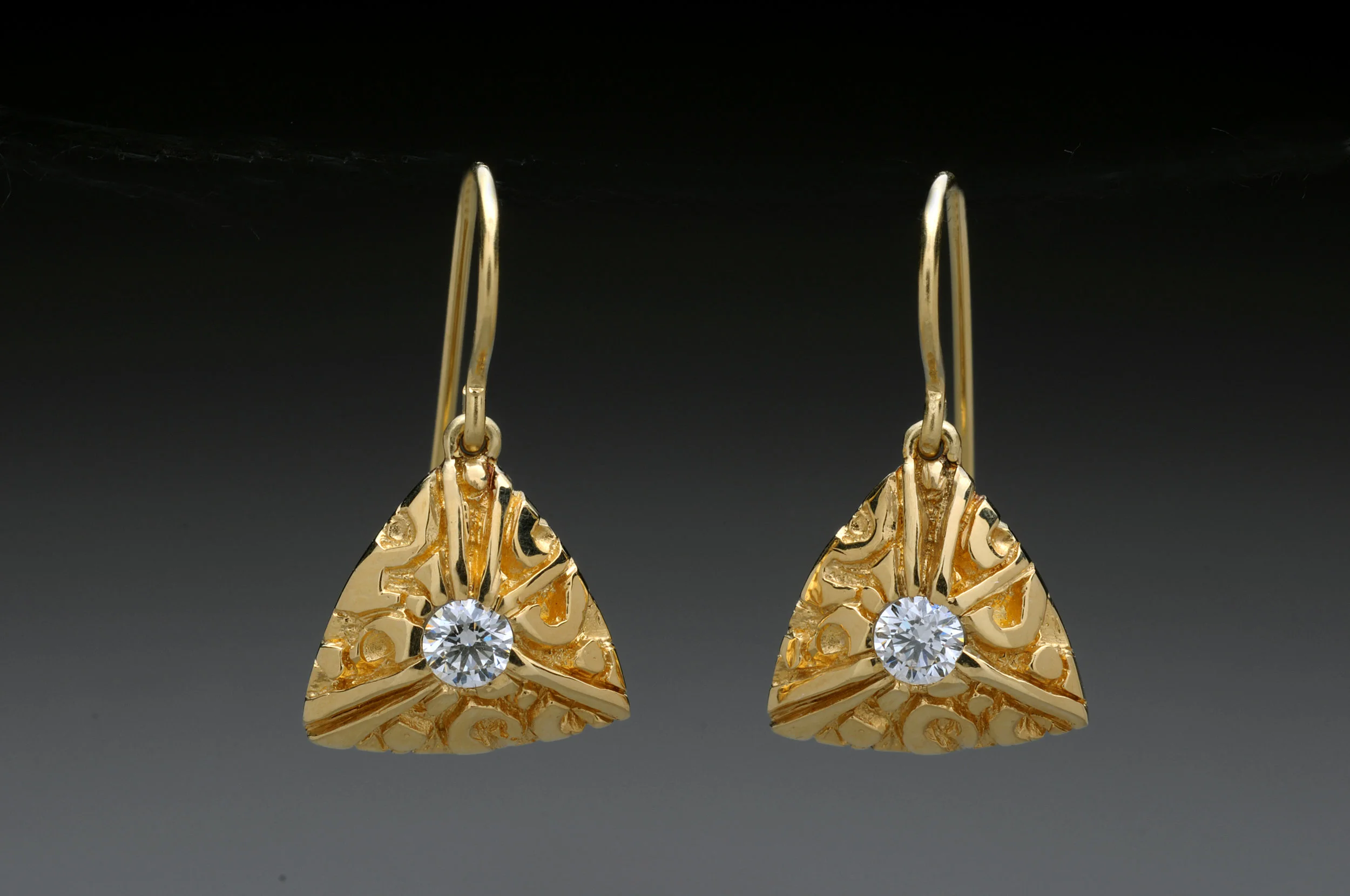 Diamond Triangle Earrings