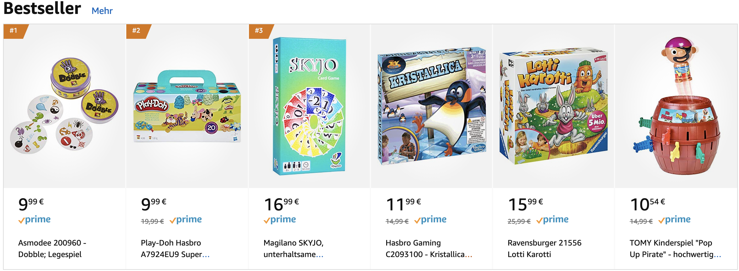 Best Sellers in Amazon Germany’s Toys & Games Category