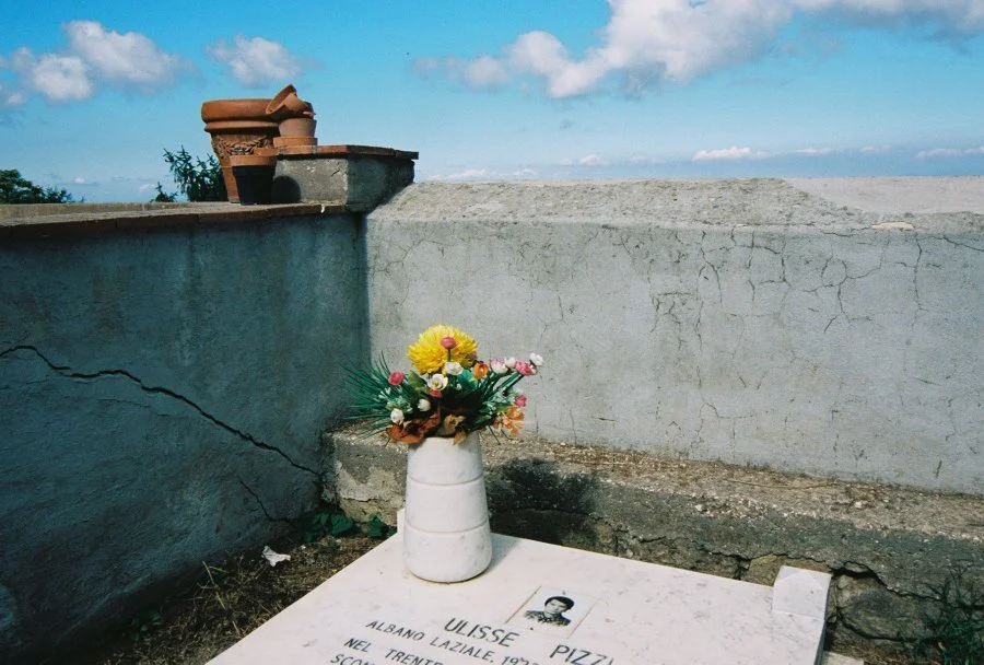 Beautiful bright colors and beauty in a historic cemetery on a sunny day on Capri